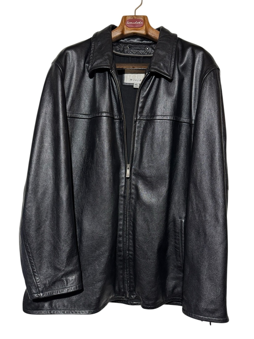 Wilsons Black Genuine Leather Jacket Coat Mens Size XXL Classic Winter Biker